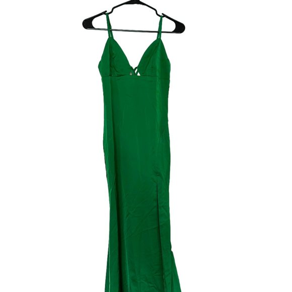 NWT AQUA SATIN HALTER SLIP DRESS - Picture 3 of 7